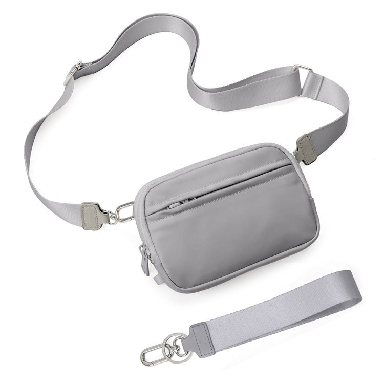 Nylon Double Compartment Crossbody and Wristlet