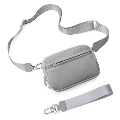 Nylon Double Compartment Crossbody and Wristlet