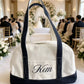 Personalized Embroidered Monogram Canvas Tote