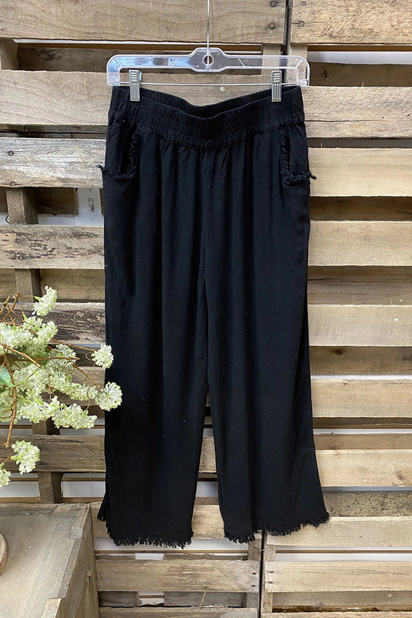 Cotton&Linen Pocket Wide Leg Pants