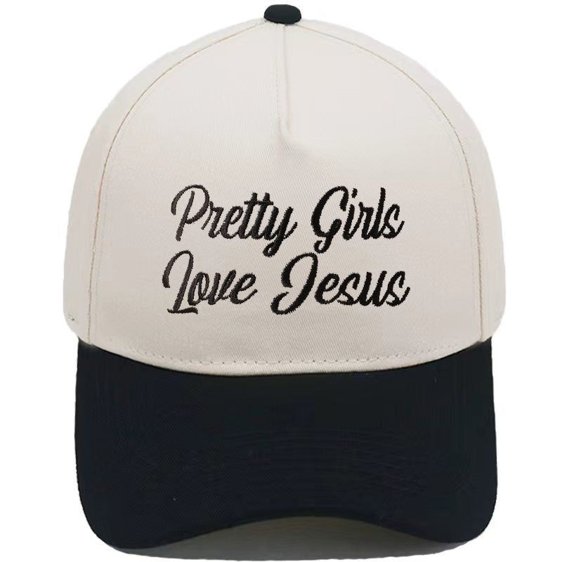 Embroidered Pretty Girls Love Jesus Baseball Cap