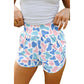 Camouflage Print Shirred High Waist Athleisure Shorts