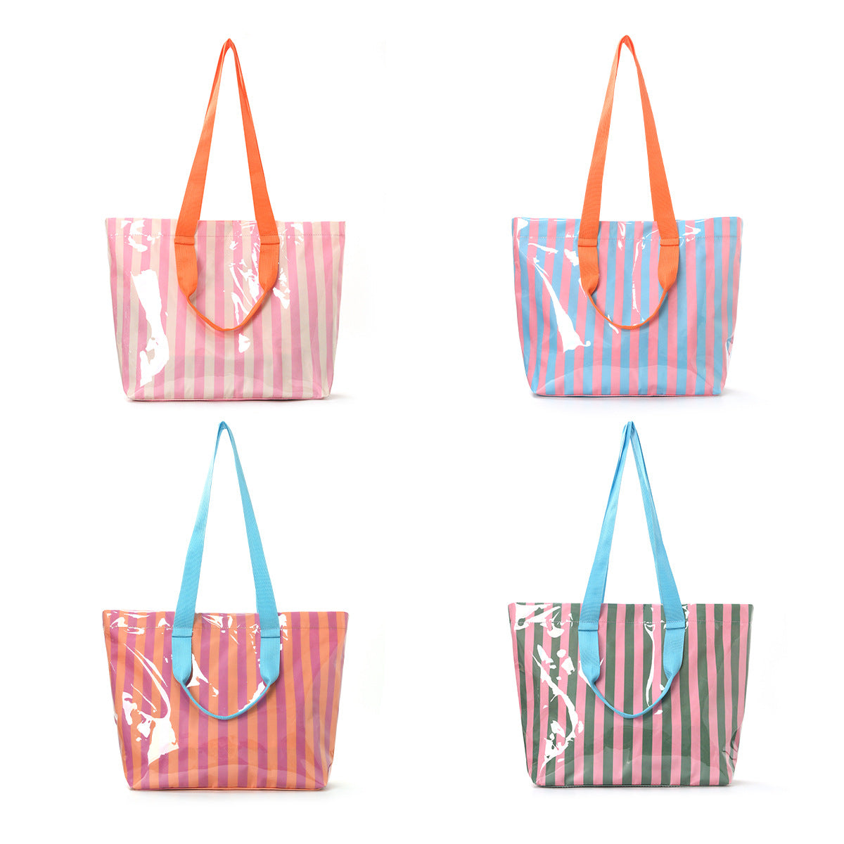 Candy Stripe PVC Tote Bag