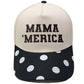 Embroidered "MAMA MERICA" Trucker Hat – Color-Block Structured Baseball Cap