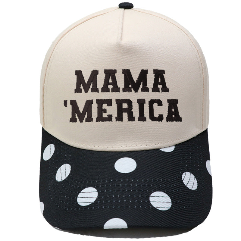 Embroidered "MAMA MERICA" Trucker Hat – Color-Block Structured Baseball Cap