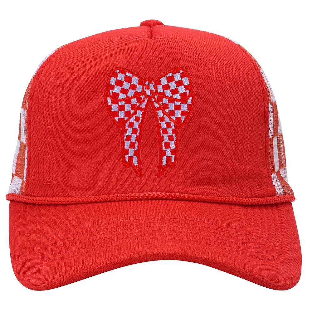 Checkered Bow Trucker Cap