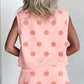 Trim Polka Dot Print Tank Split Mini Skort 2pcs Set