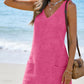 Waffle Knit V-Neck Shift Dress