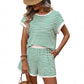 The Color-Blocked Striped Short Set