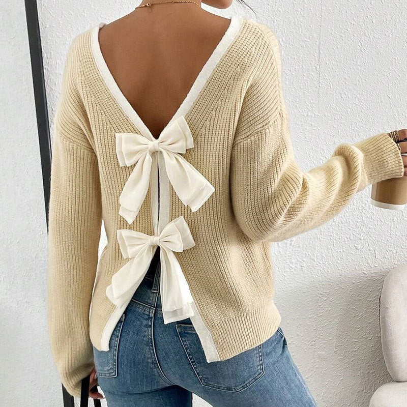 Back Bow Knit Sweater