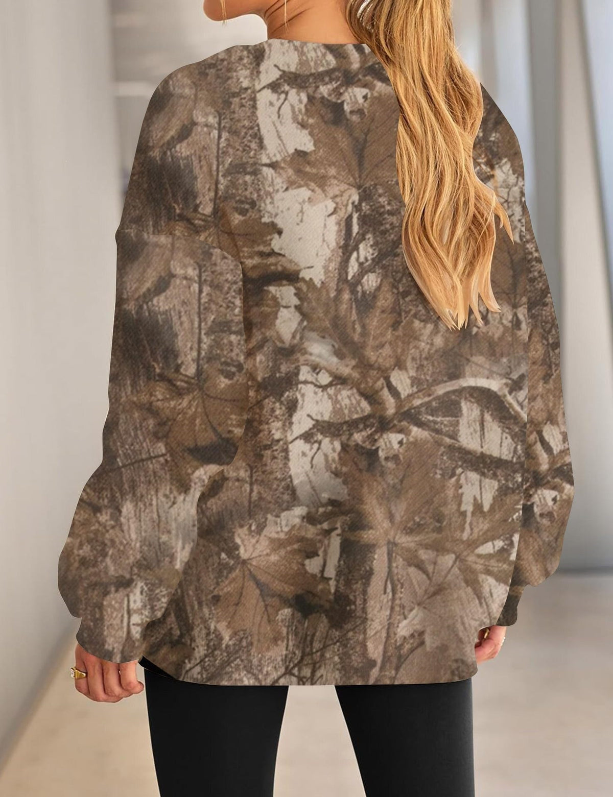 Oversized Camo Crewneck Sweatshirt