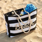 Custom Beach Bag Striped Canvas Tote