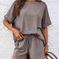 Laid-back Short Sleeve Boxy T-shirt & Short Casual Set