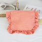 Customizable Text Floral & Plaid Zippered Makeup Bag
