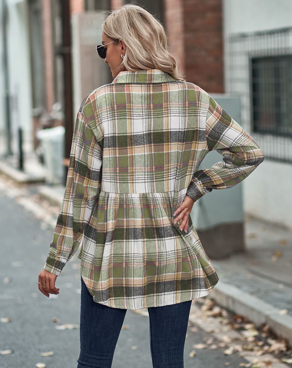 Pocket Long Sleeve Check Shirt