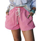Stripe Drawstring Elastic Waist Casual Denim Shorts