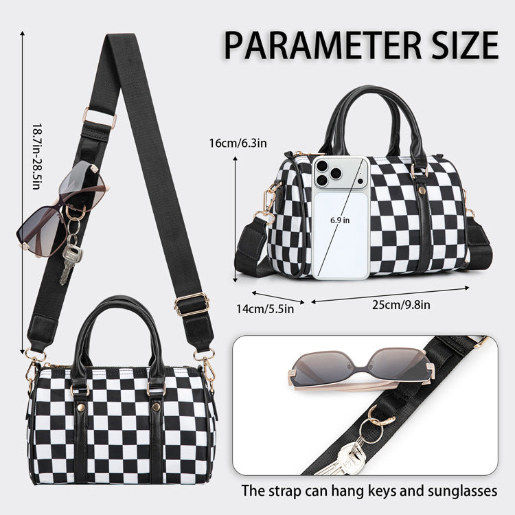 Checkered Boston Bag