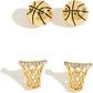 14K Gold Stud Earrings with Sporty Elements