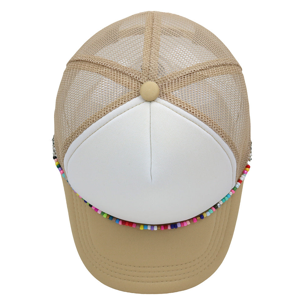 Multicolor Beaded Band Trucker Hat