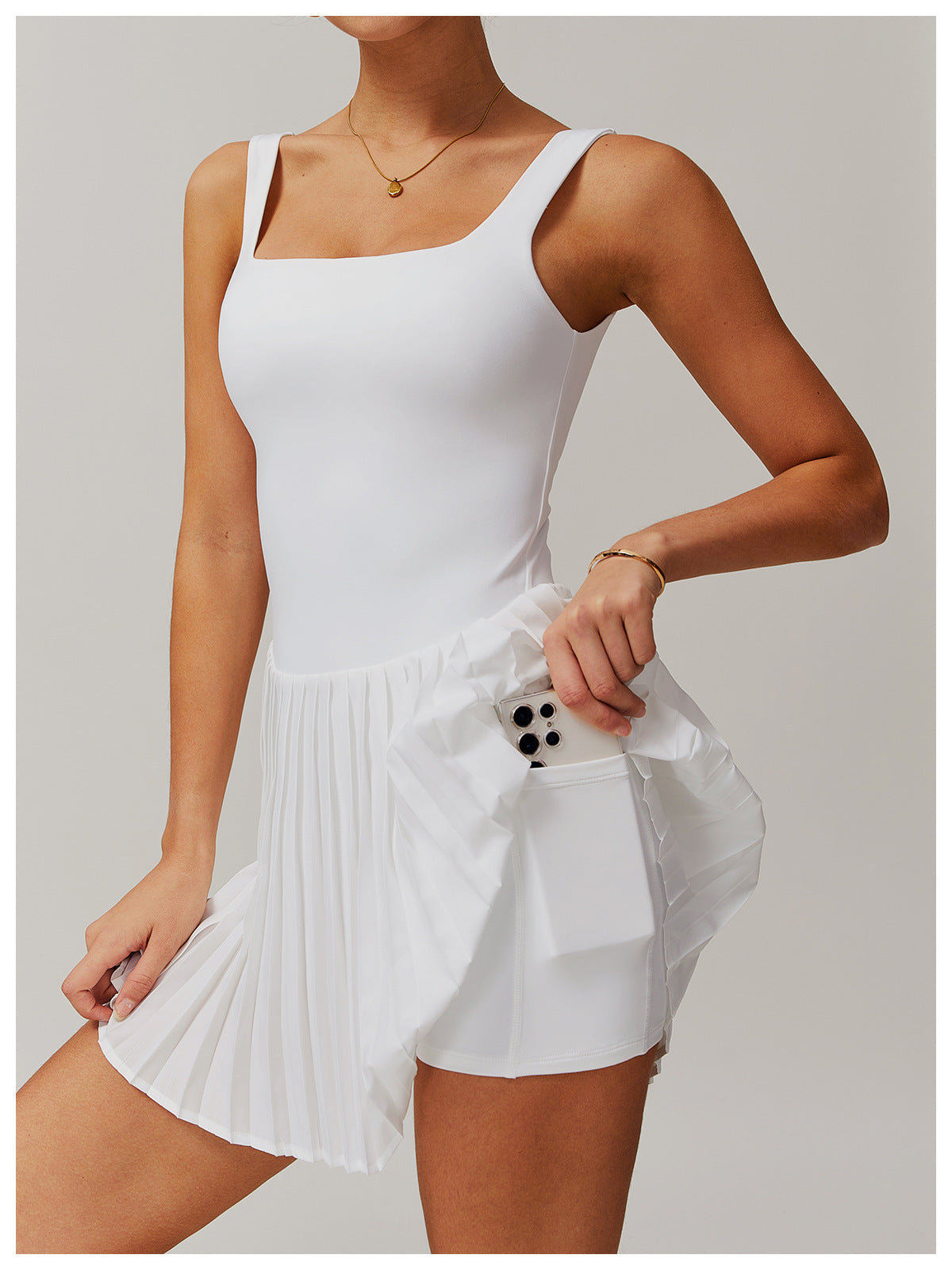 Contour Mini Dress Tennis Dress with Inside Shorts and Pockets