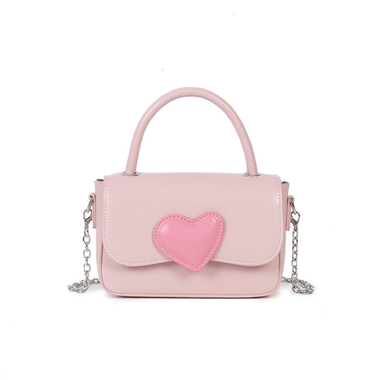 Vegan Leather Heart Clutch Heart-shaped Bag