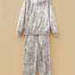 Multicolour Abstract Print Long Sleeve Elastic Waist Pant Set