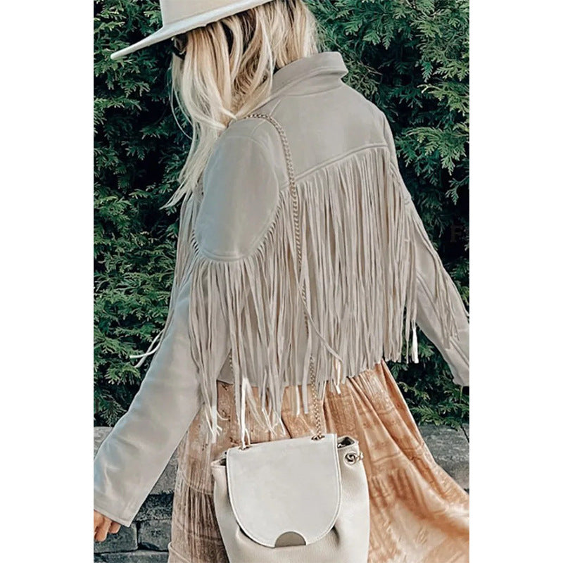 Suede Fringed Coat