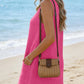 Waffle Knit V-Neck Shift Dress