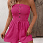 Button Smocked Strapless Romper-8 Colors