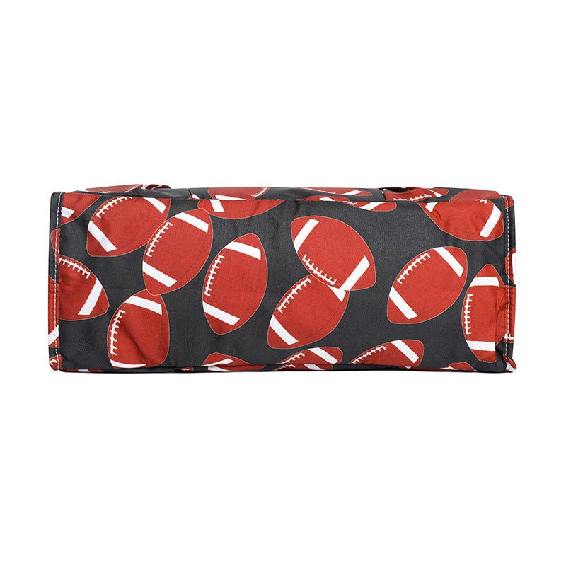 Ball Sports Print Multi-Pocket Utility Tote Bag