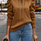 Ruched Puff Long Sleeve Hoodie