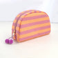 Personalized Embroidered Striped Canvas Toiletry Bag/Makeup Bag