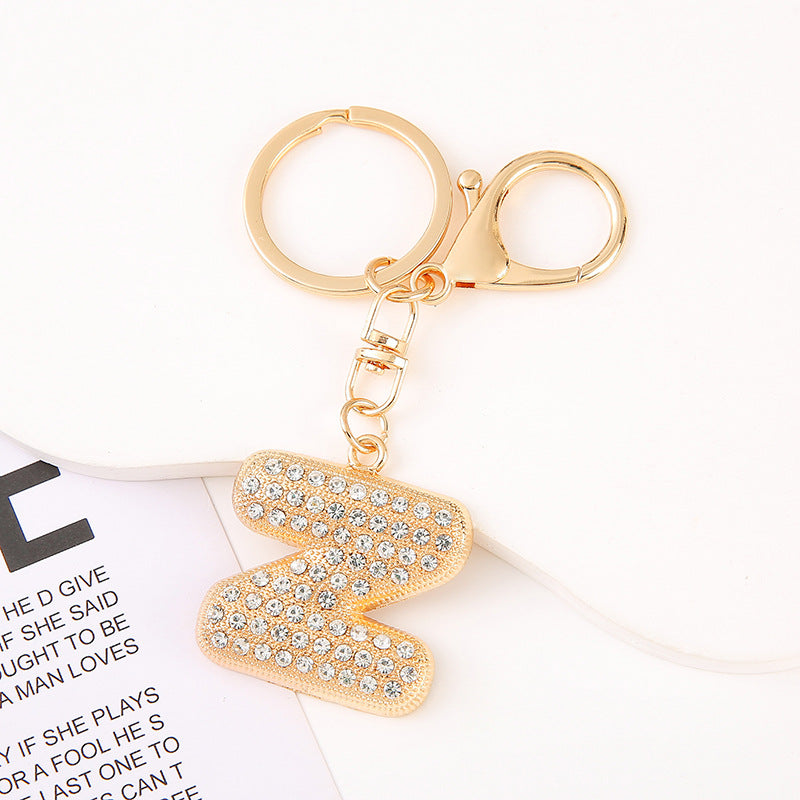 Cute Initial Letter Keychain Backpack Charms