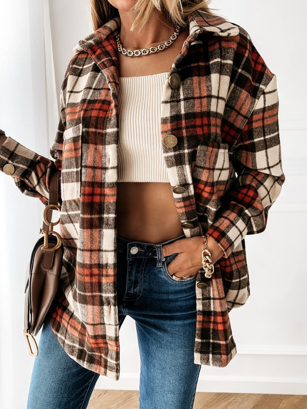 Vintage Plaid Wool Coat