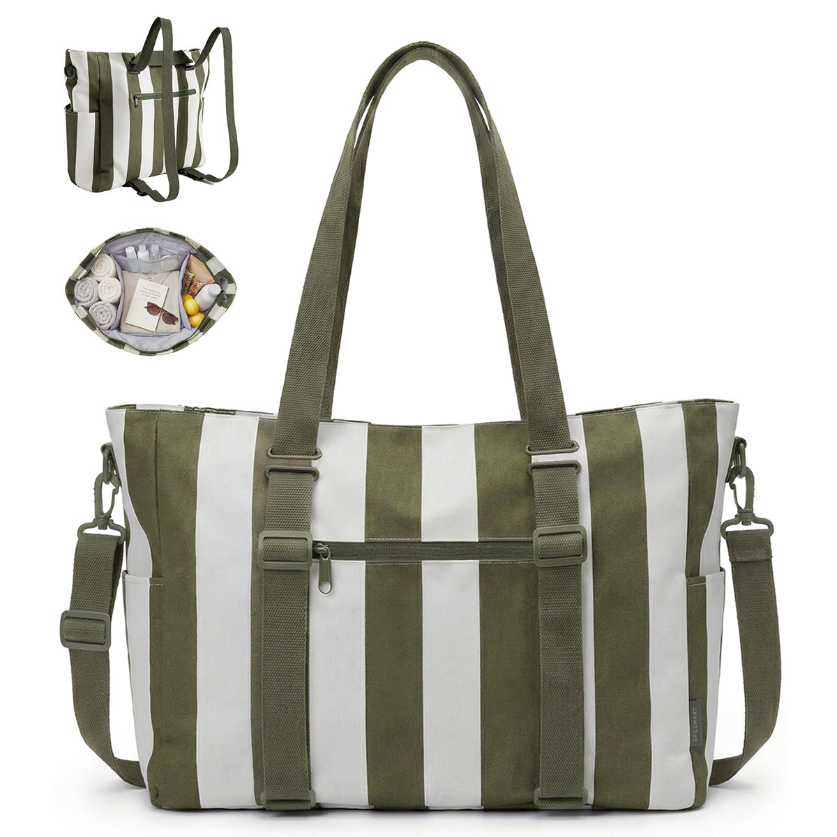 Nautical Multi-Pocket Large Capacity Beach Tote