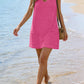 Waffle Knit V-Neck Shift Dress