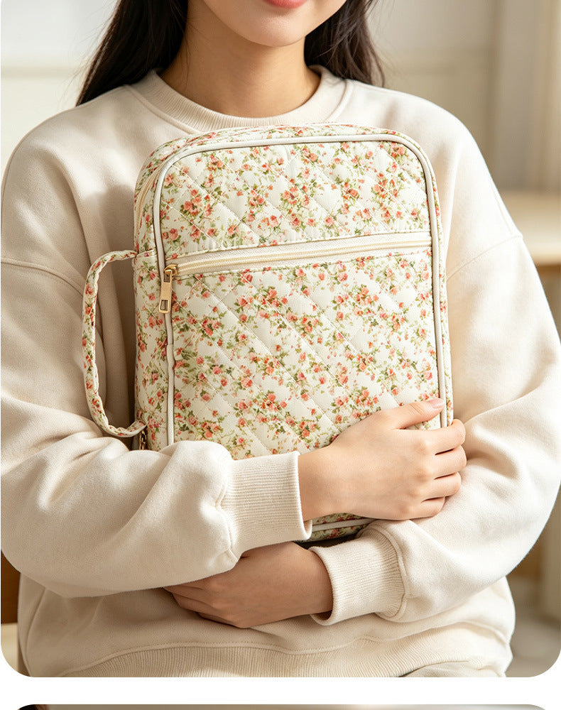 Floral Quilted Large Capacity Bible Book Storage Bag