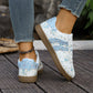 Floral Print Color Block Detail Lace Up Shoes