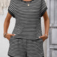 The Color-Blocked Striped Short Set