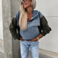 Cowboy Patchwork Hoodie for Women