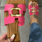Metal Decor Cut Out Square Toe Slippers