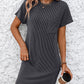 Ribbed Short Sleeve Pocket Dress-8 Colors