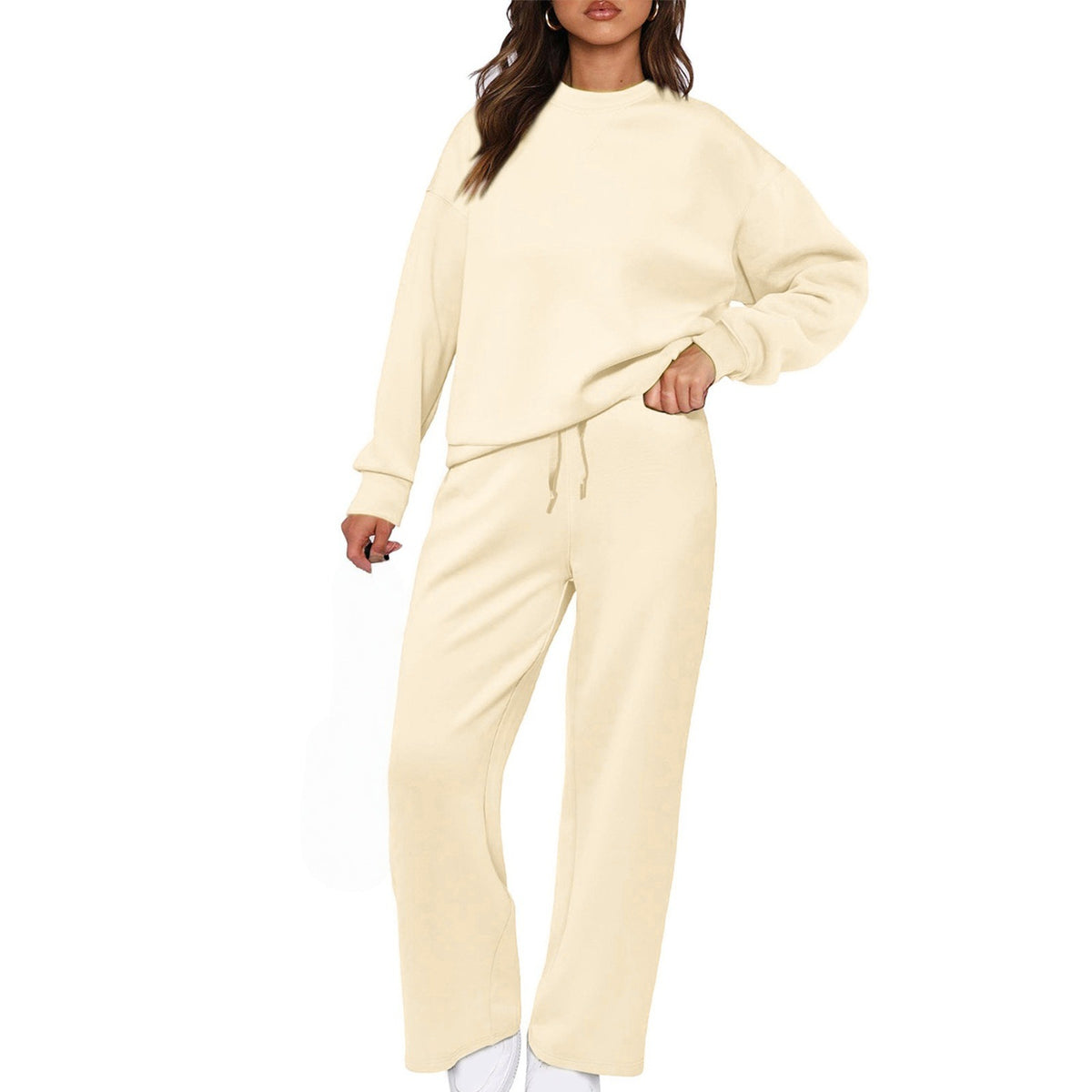 Women's Solid Two-Piece Loungewear Set