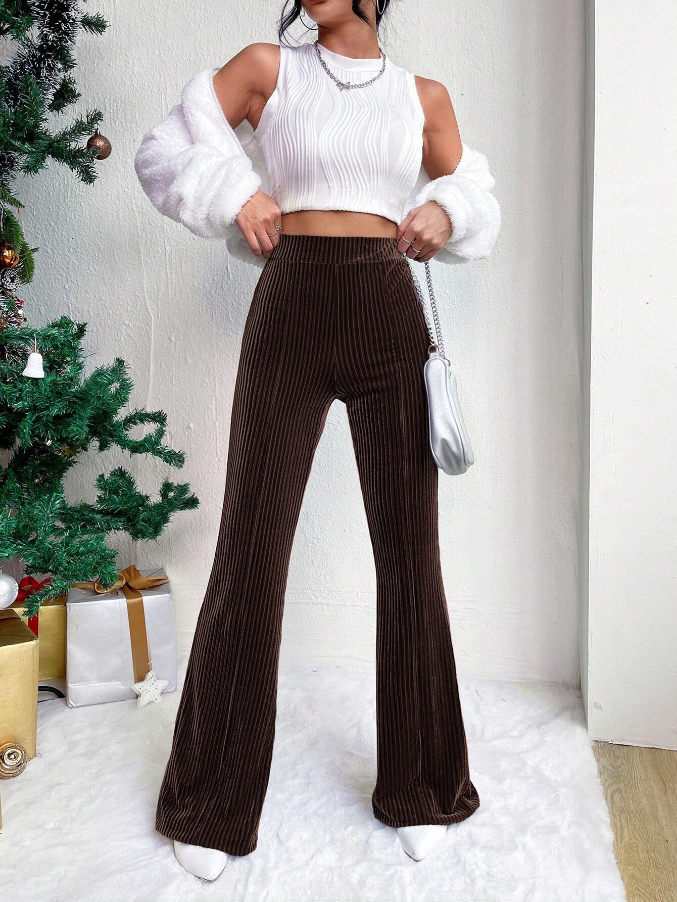 High Waisted Corduroy Flared Pants