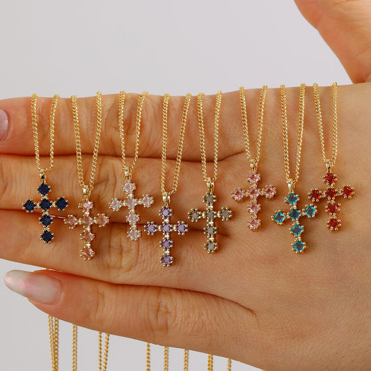 Zircon Cross Necklace