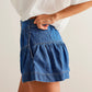 Ruffled Denim Shorts