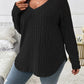 Plus Size V-Neck Long Sleeve T-Shirt