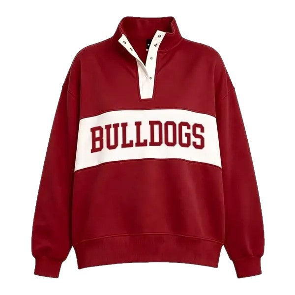 Custom Name Preppy Style Quarter-Snap Sweatshirt