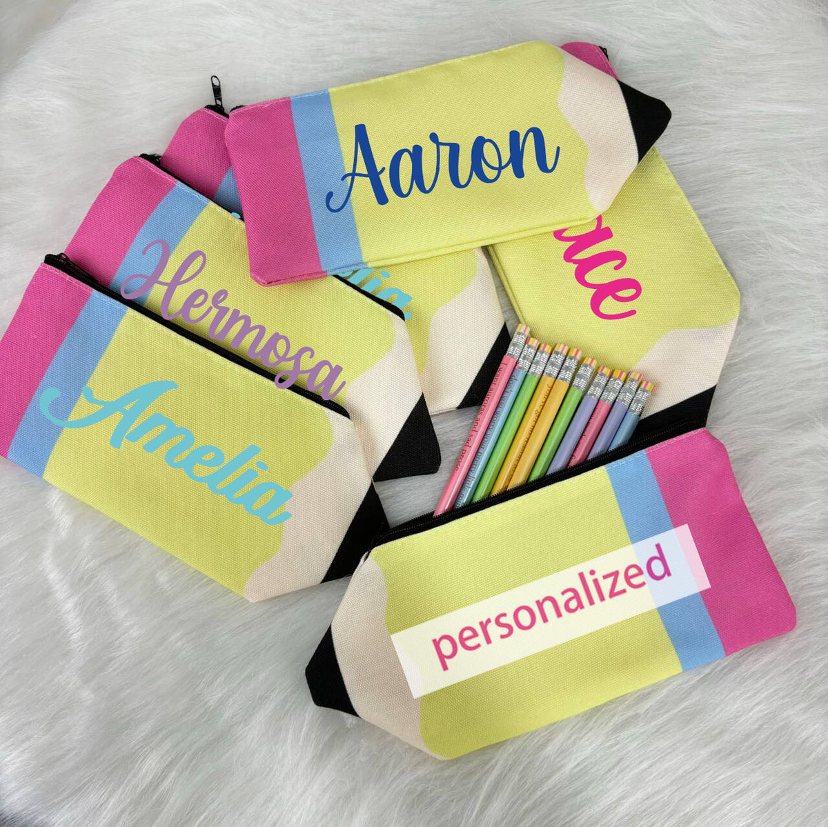 Custom Name Pencil Shaped Canvas Case