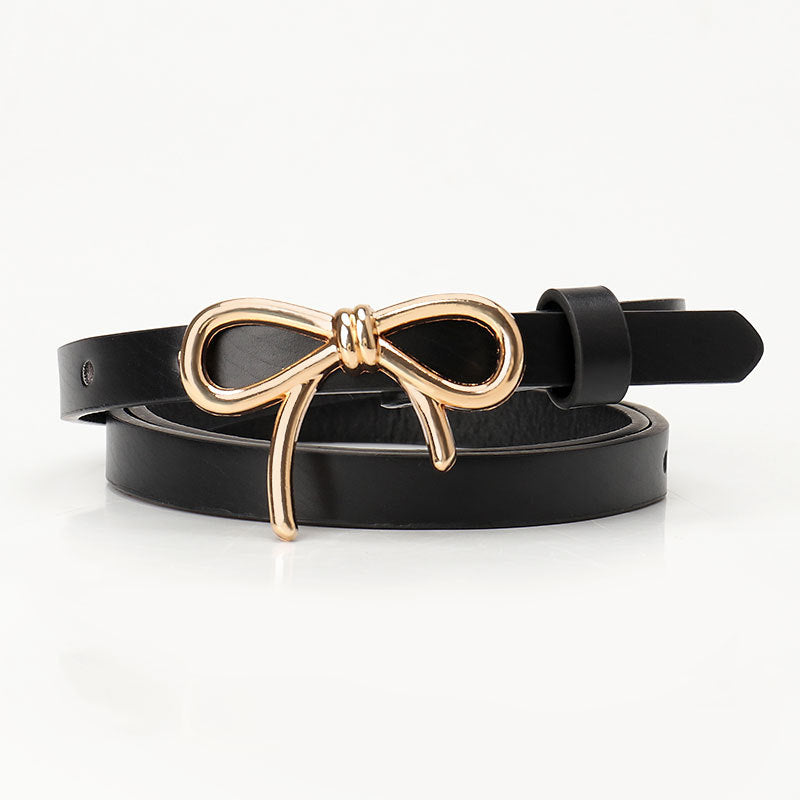 Bow Buckle Skinny Belt